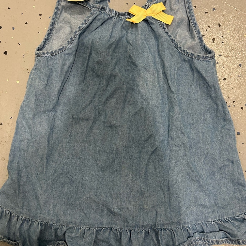 First Impressions Denim Dress with Yellow Accent Bow 2T
